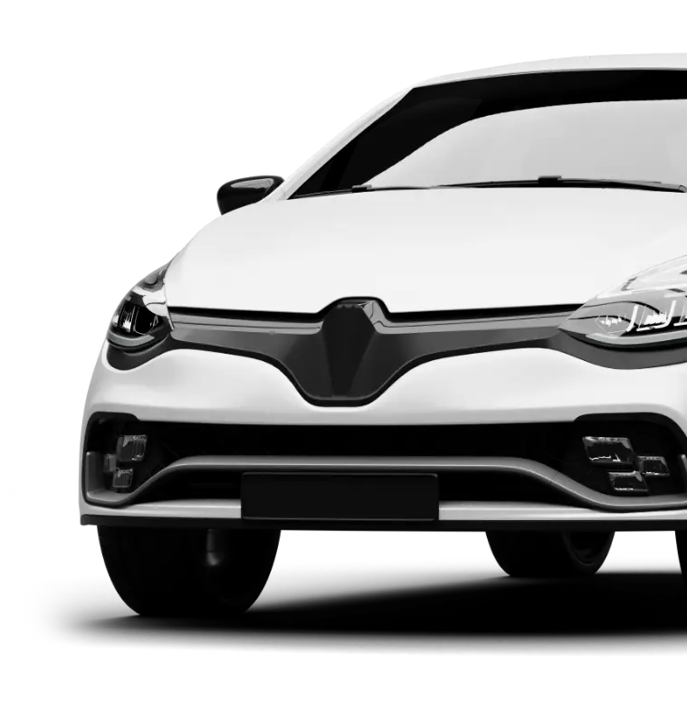 Isolated realistic shiny metalic white modern city sport car from left front angle view copia (1)